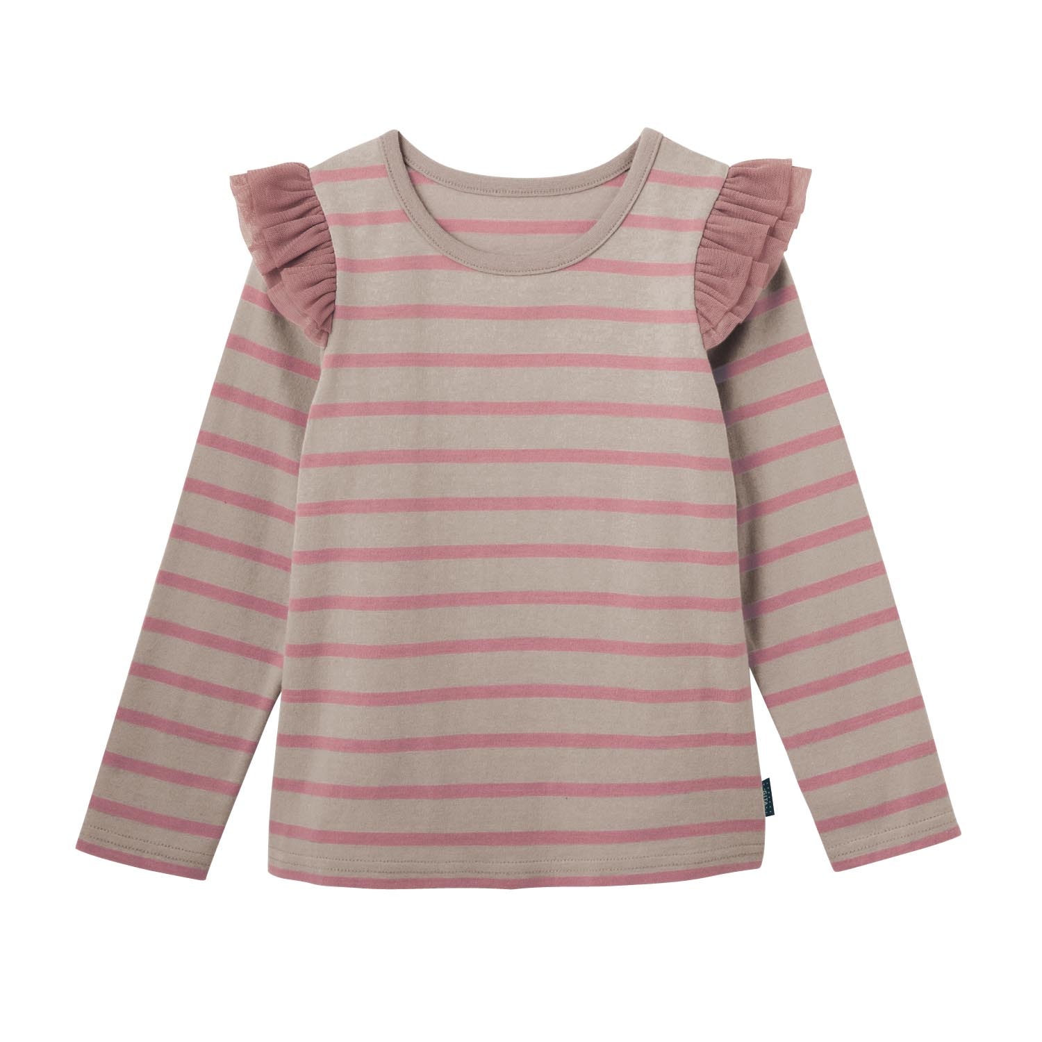 肩チュール長袖Tシャツ 【レビューで高評価!】【子供服】 肩チュール長袖Tシャツ 【レビューで高評価!】【子供服】