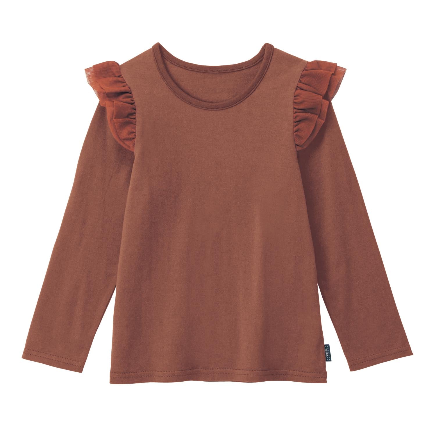 肩チュール長袖Tシャツ 【レビューで高評価!】【子供服】 肩チュール長袖Tシャツ 【レビューで高評価!】【子供服】