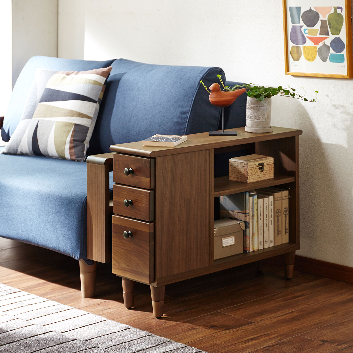 【ベルメゾン】高さが調整できるソファーサイドテーブル