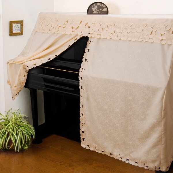 【ベルメゾン】刺繍入りピアノカバー「カットワークローズ」