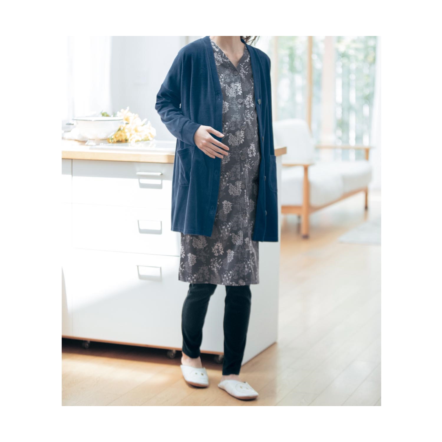 入院準備に マタニティサイズ長袖ロング丈パジャマ3点セット 秋冬産前 産後 通販のベルメゾンネット 入院準備に マタニティサイズ長袖ロング丈パジャマ3点セット 秋冬産前 産後 通販のベルメゾンネット