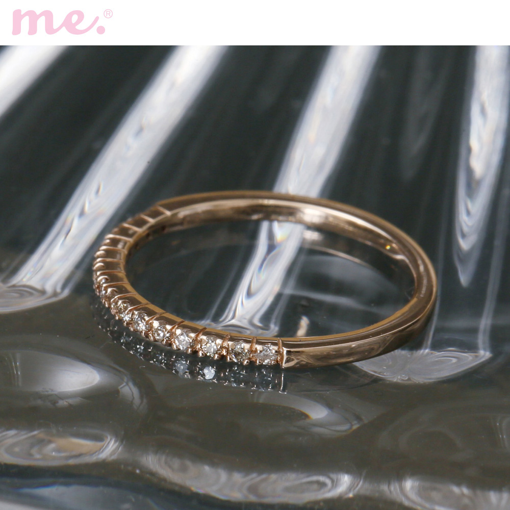 【ミー×ベルメゾン/me.×BELLE MAISON】【受注生産】10金 ハーフエタニティダイヤリング 【ミー×ベルメゾン/me.×BELLE MAISON】【受注生産】10金 ハーフエタニティダイヤリング