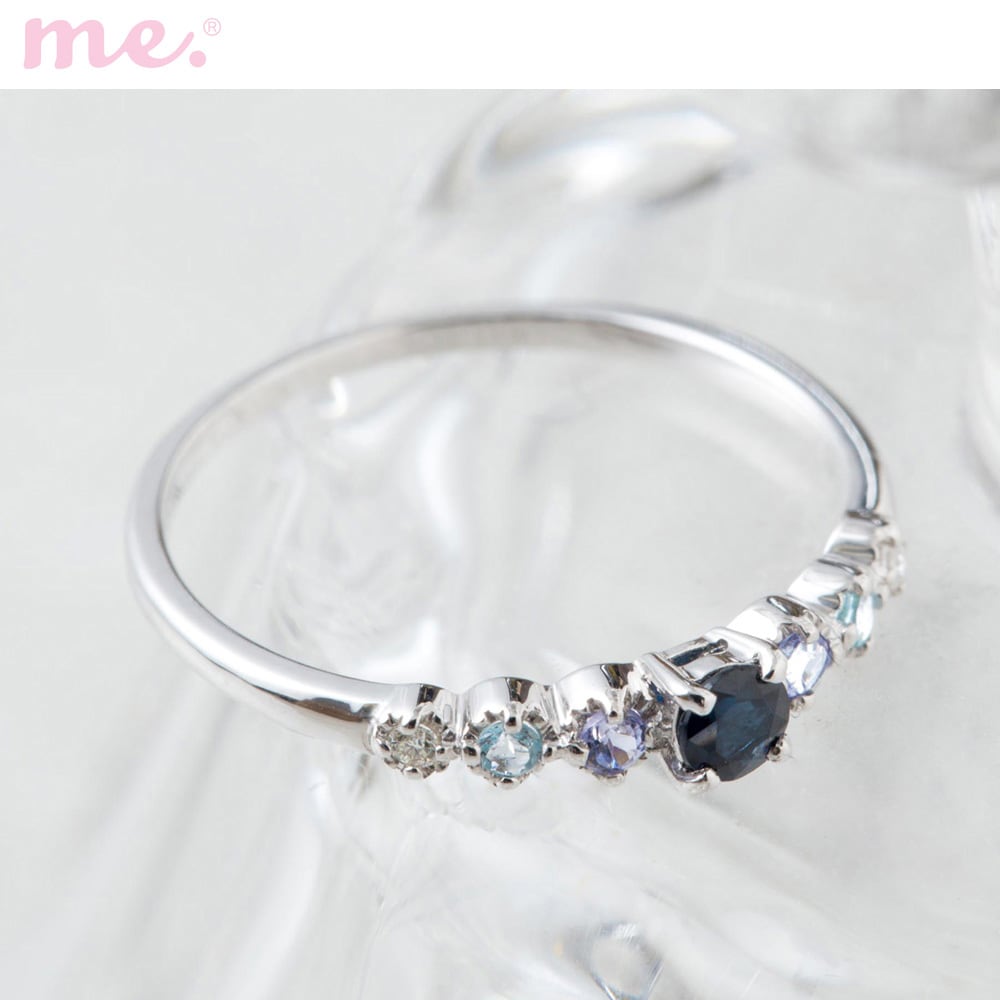 【ミー×ベルメゾン/me.×BELLE MAISON】【受注生産】18金WGサファイアリング[日本製]