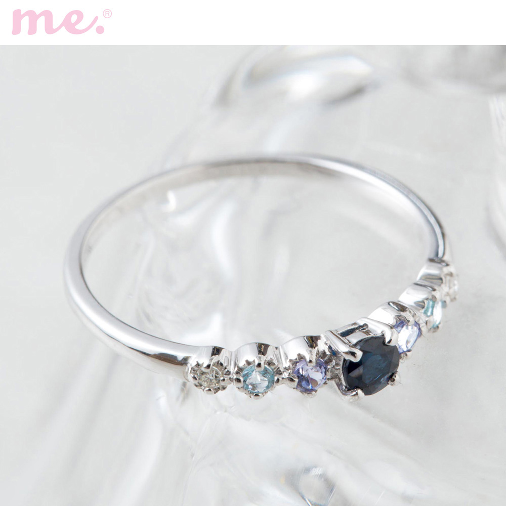 【ミー×ベルメゾン/me.×BELLE MAISON】【7月16日までお得!】 【受注生産】18金WGサファイアリング[日本製]