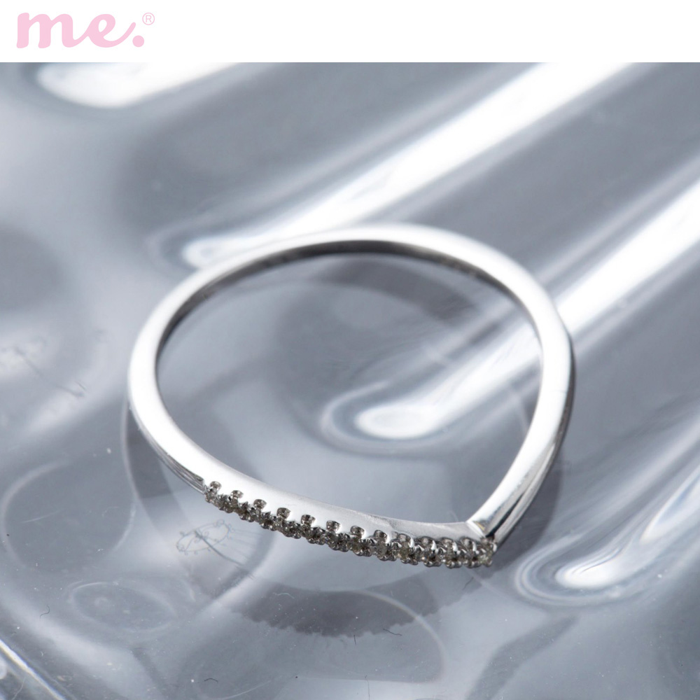 【ミー×ベルメゾン/me.×BELLE MAISON】【7月16日までお得!】 【受注生産】10金WGVカットダイヤリング[日本製]