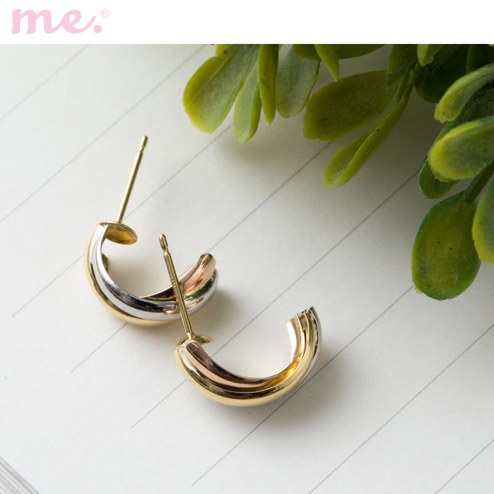 【ミー×ベルメゾン/me.×BELLE MAISON】【7月16日までお得!】 【受注生産】18金・プラチナクロスピアス[日本製]