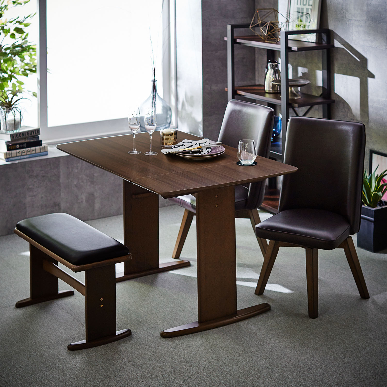 【ベルメゾン】バタフライ伸長式天板のダイニングテーブル 【ベルメゾン】バタフライ伸長式天板のダイニングテーブル