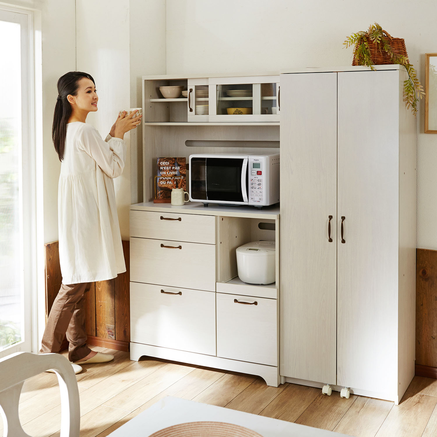 【ベルメゾン】高さを抑えた木目調レンジ台 【ベルメゾン】高さを抑えた木目調レンジ台