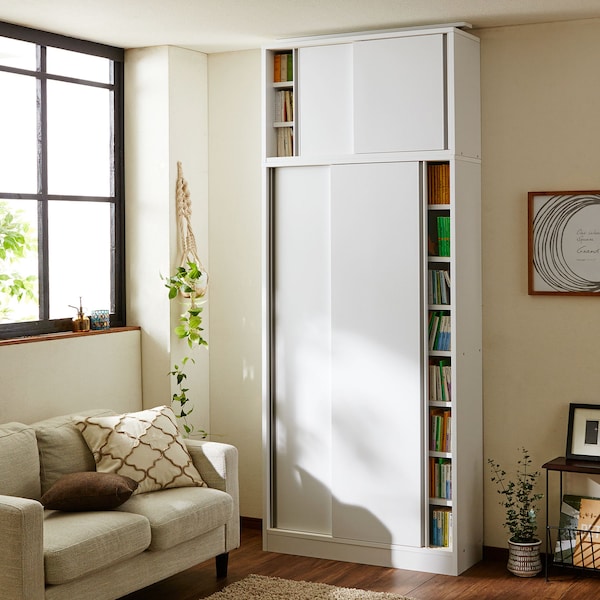 【ベルメゾン】大容量の1cmピッチの引き戸本棚専用上置き