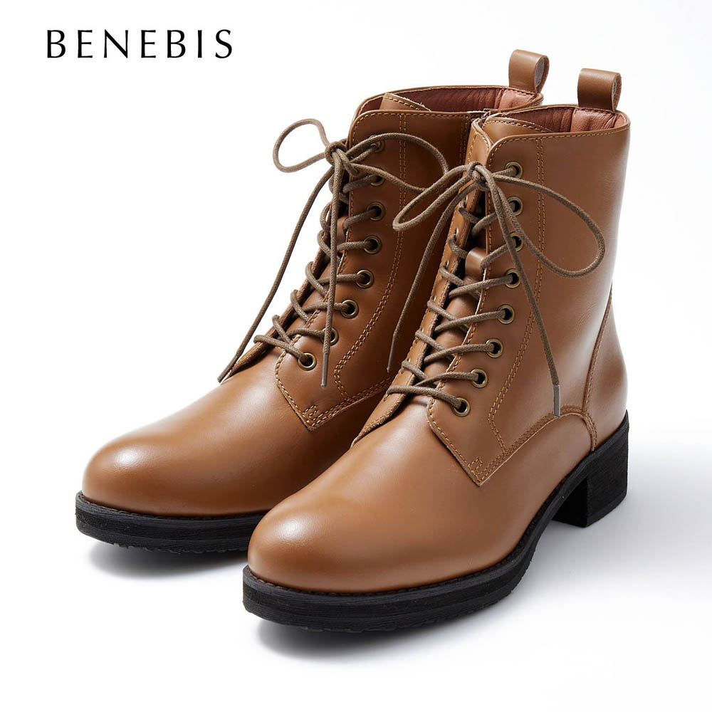 【ベネビス/BENEBIS】あったか本革美脚レースアップブーツ