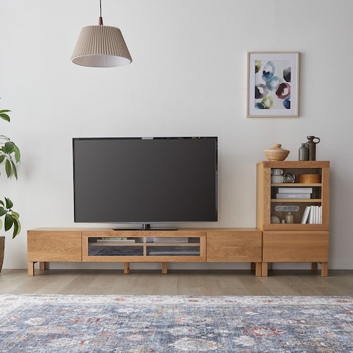 オーク材のテレビ台【LECCE】 ＜幅120cm／幅142cm／幅164cm／幅180cm／幅200cm＞