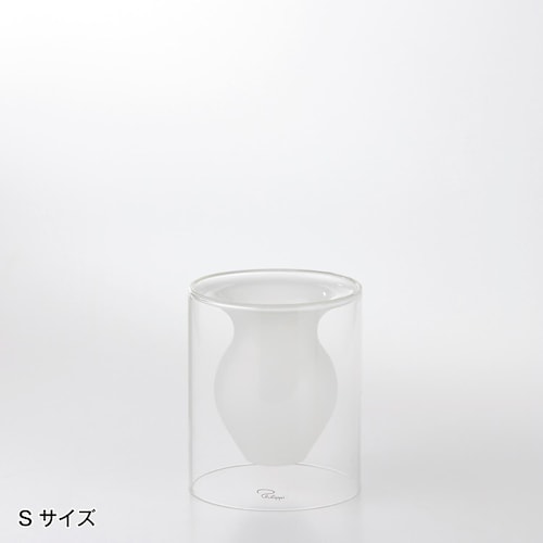 ダブルウォールガラスのフラワーベース・花瓶 ＜Ｓ／Ｍ／Ｌ＞