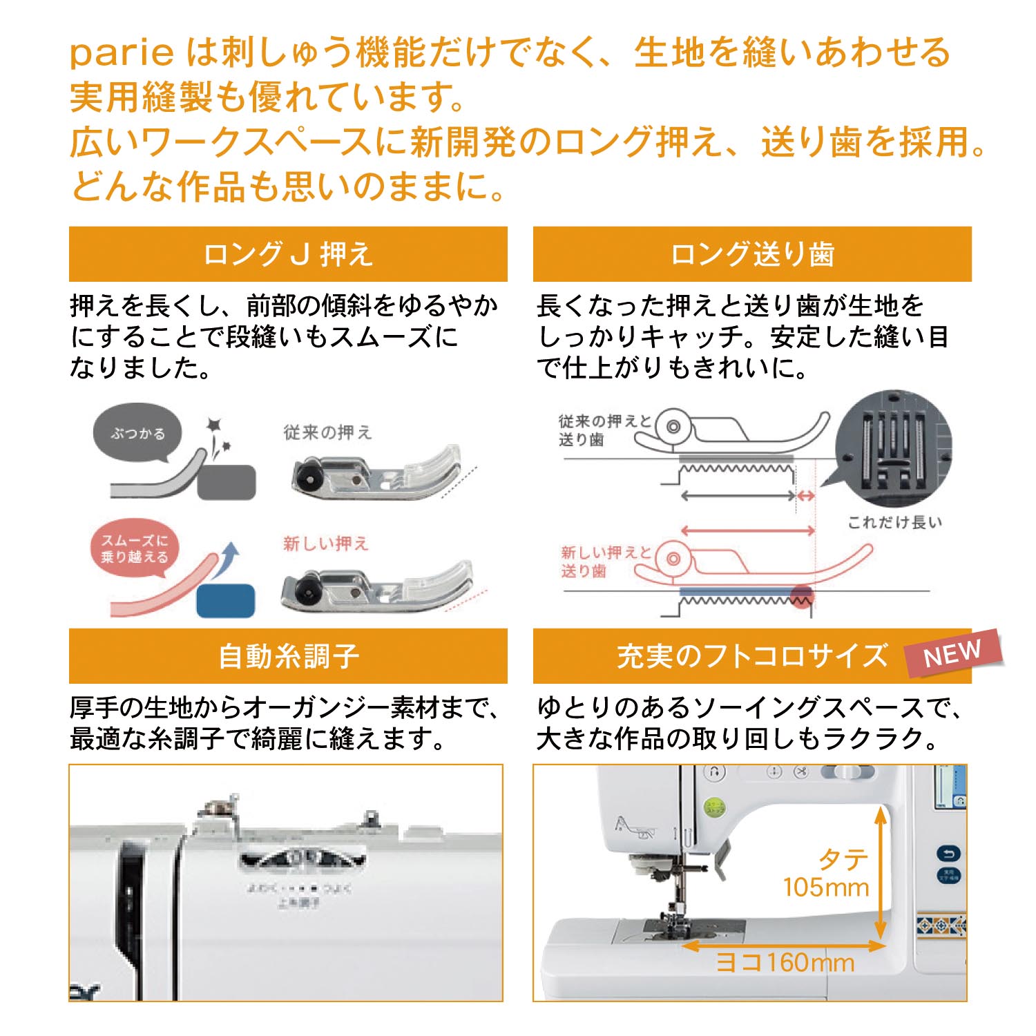 刺繍作家 atsumiさん監修のコンピューターミシン「parie