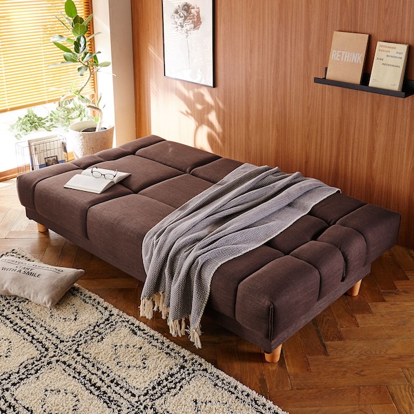 【ベルメゾン】寝心地が良いソファーベッド[一部ボンネルコイル使用 背もたれリクライニング】