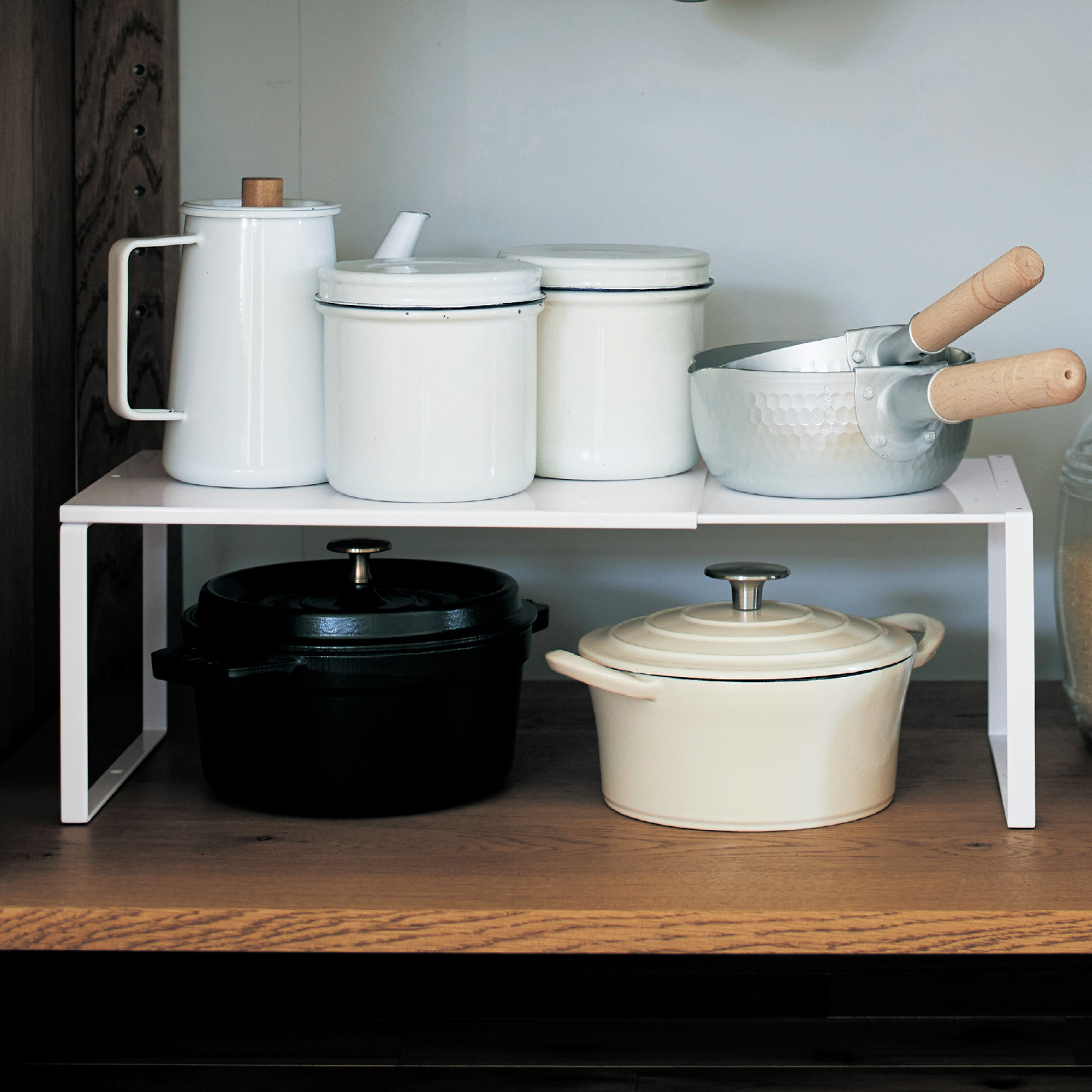 キッチンカウンターでも使える 伸縮式シンク下収納棚(タワー/tower) キッチンカウンターでも使える 伸縮式シンク下収納棚(タワー/tower)