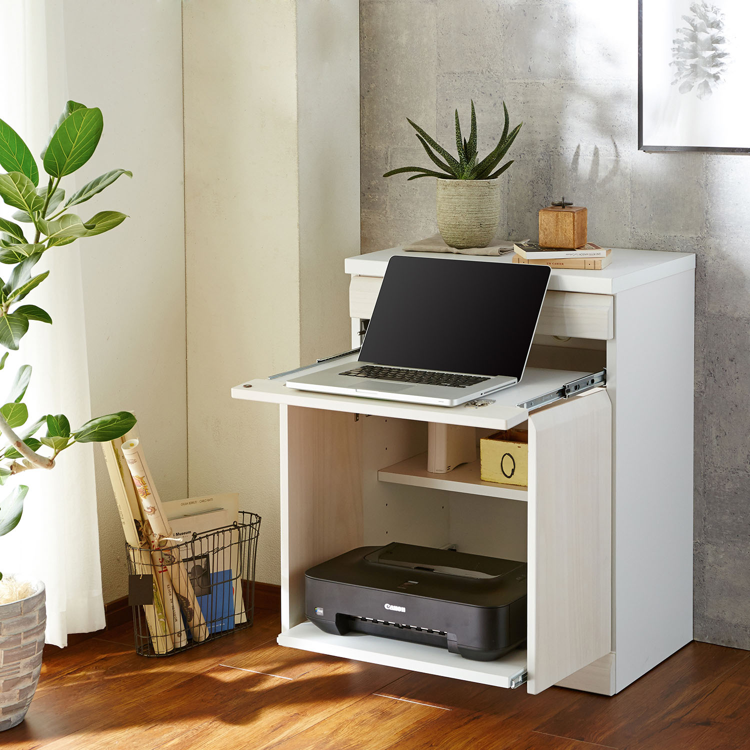 【ベルメゾン】パソコンキャビネット 【パソコンデスクとしても】 【ベルメゾン】パソコンキャビネット 【パソコンデスクとしても】