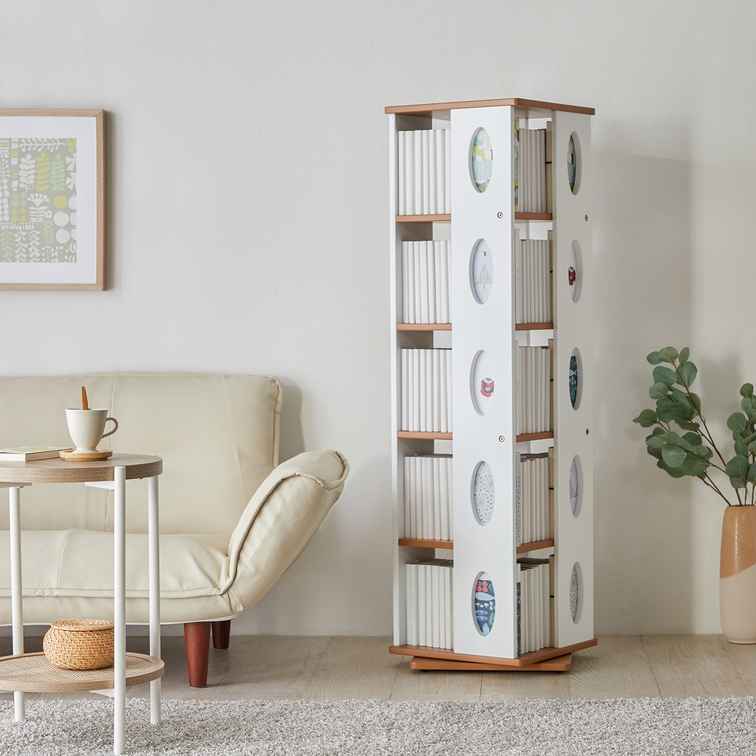 【ベルメゾン】大容量!回転式コミック本棚