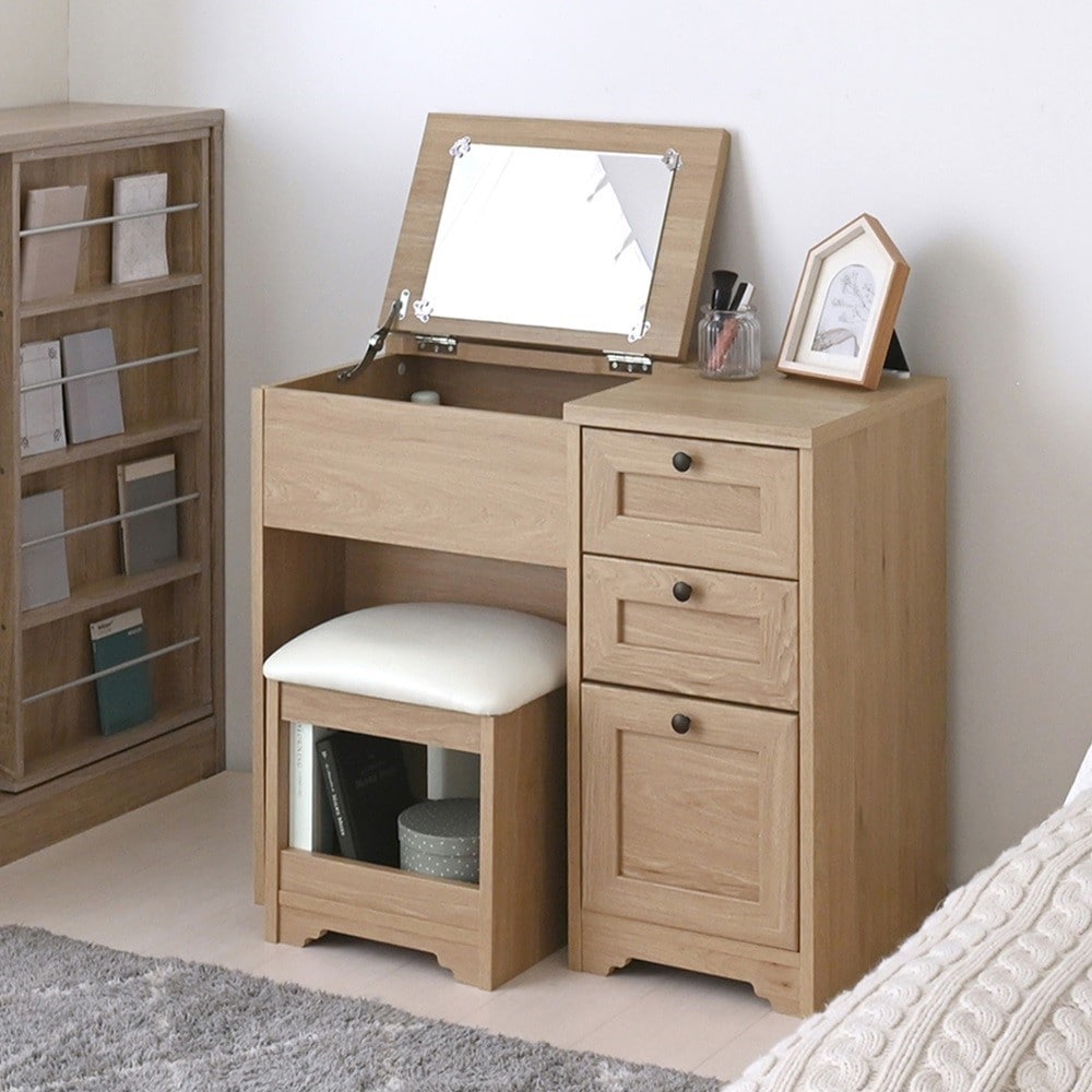 木目調ドレッサー＆スツールセット（ドレッサー/鏡台）｜通販の