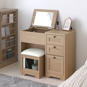 【ベルメゾン】木目調ドレッサー & スツールセット