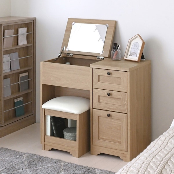 【ベルメゾン】木目調ドレッサー & スツールセット