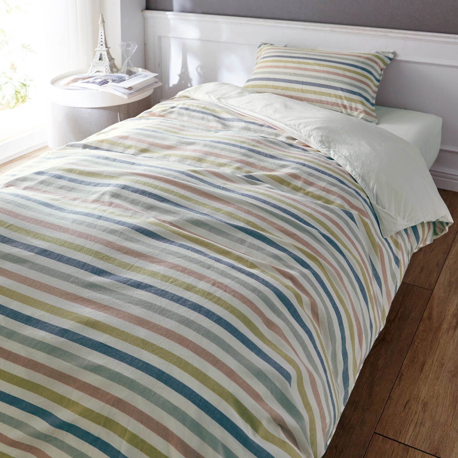 【ベルメゾン】先染め綿素材を使った布団カバーセット(3点) 【ベルメゾン】先染め綿素材を使った布団カバーセット(3点)