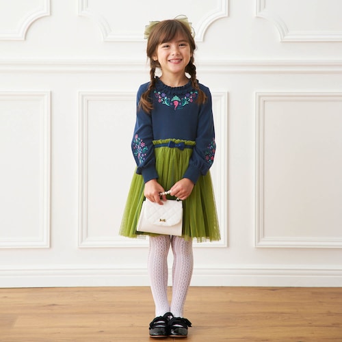 長袖チュールドッキングワンピース(選べるキャラクター)（ディズニー/Disney）