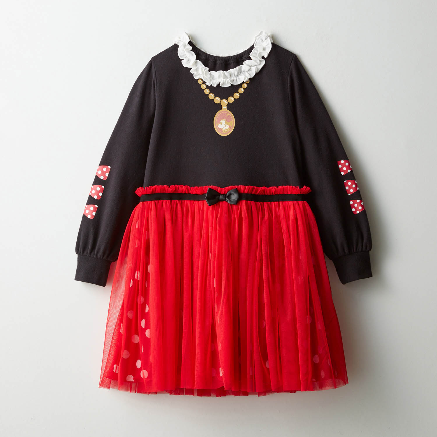 長袖チュールドッキングワンピース(選べるキャラクター)(ディズニー/Disney) 長袖チュールドッキングワンピース(選べるキャラクター)(ディズニー/Disney)