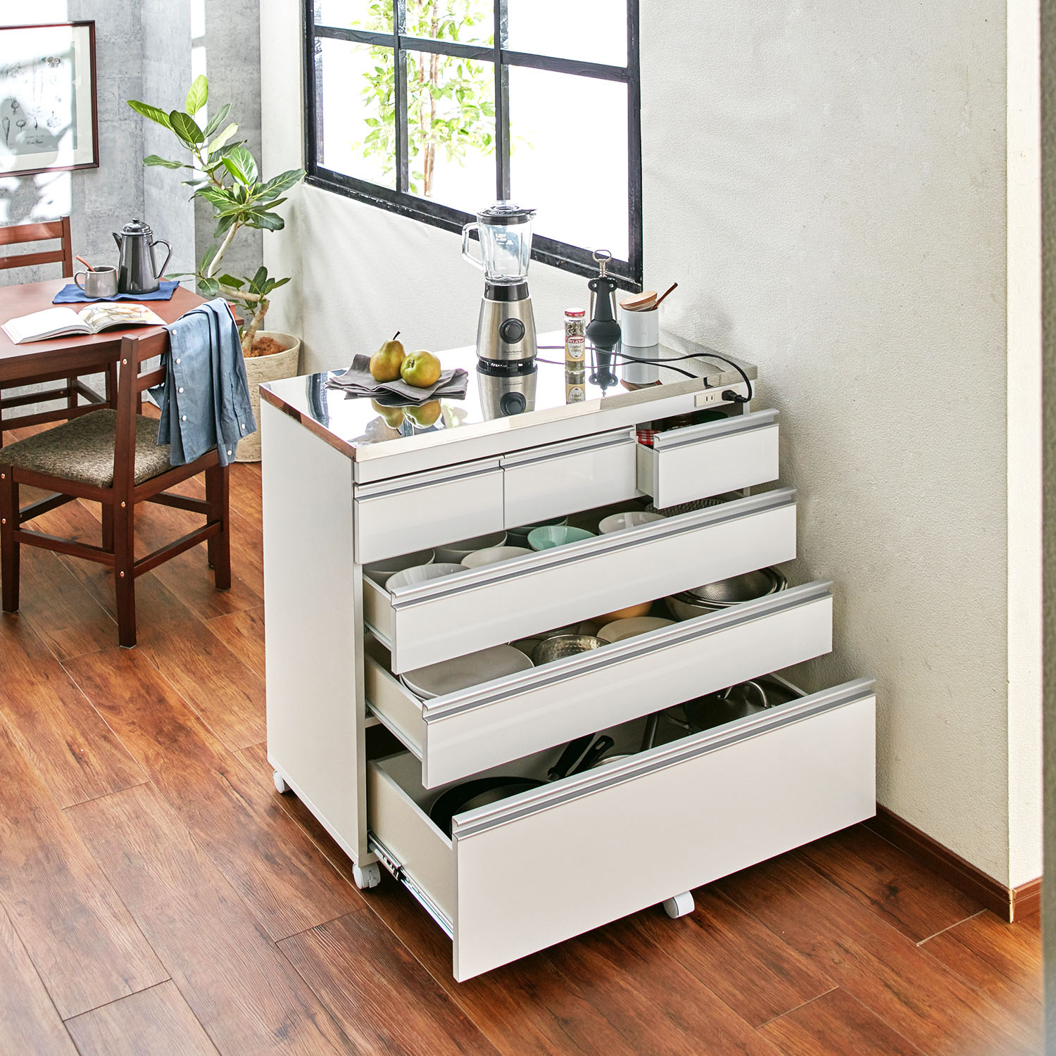 ステンレス天板のコンセント付きキッチンカウンター 通販のベルメゾンネット ステンレス天板のコンセント付きキッチンカウンター 通販のベルメゾンネット