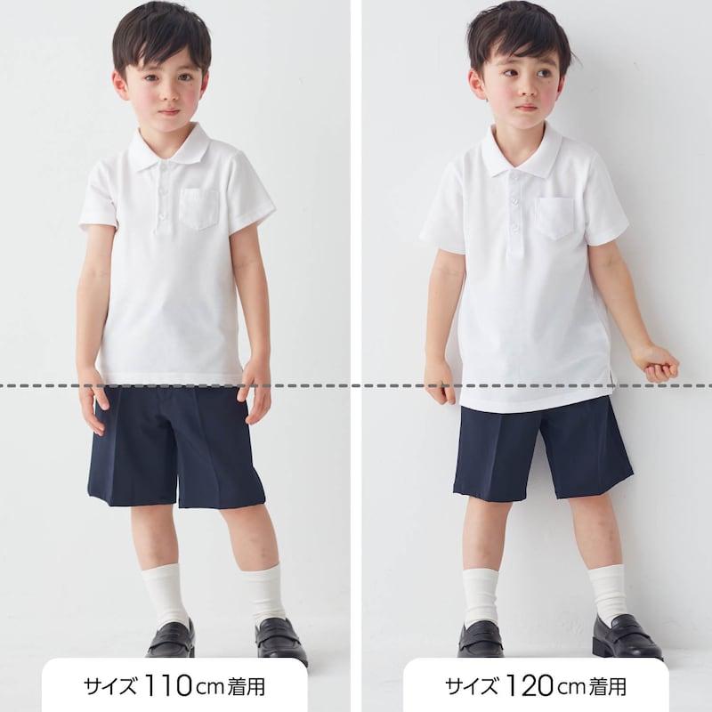 サイズ別着用比較／モデル身長107cm