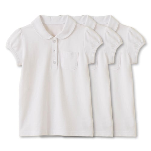 ＜ベルポロ＞ドライガールズ半袖ポロシャツ 【制服 白】【3枚セットあり】