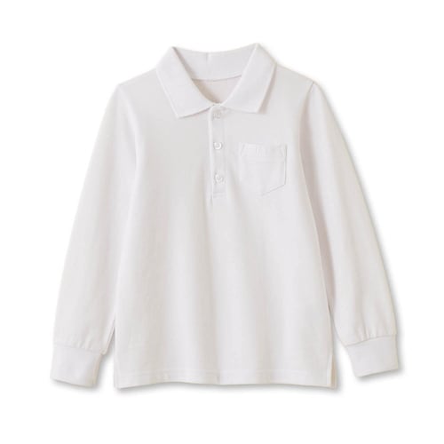 ＜ベルポロ＞ドライ長袖ポロシャツ 【制服 白】