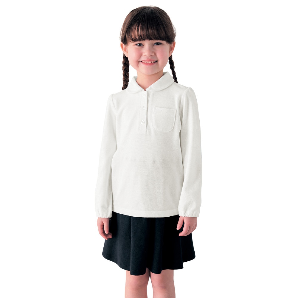ベルポロ＞ドライガールズ長袖ポロシャツ（通園/通学着/体操服