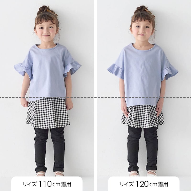サイズ別着用比較／モデル身長108cm
