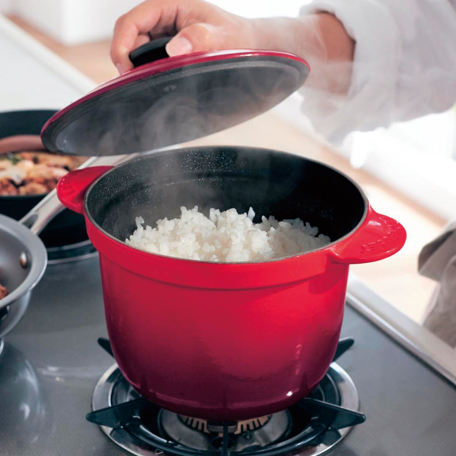 鋳物ホーロー鍋「ココット・エブリィ１８」ＩＨ対応 ＜３合炊き＞