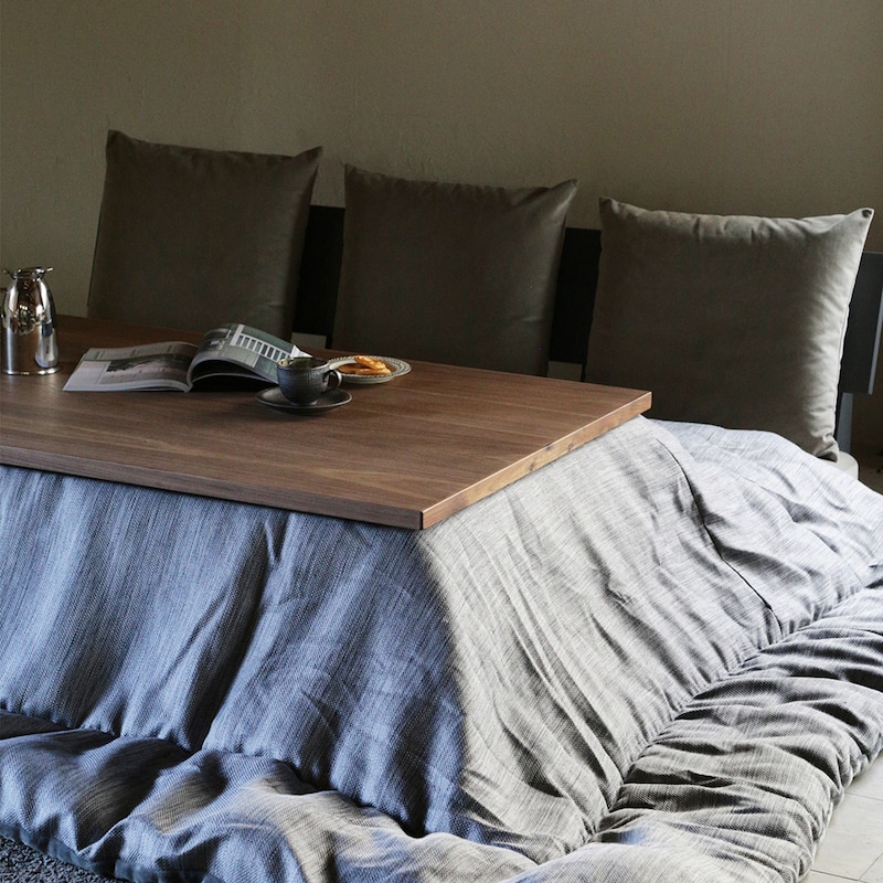 使用イメージ　ウォルナット/幅150cm　※こたつ布団は付属しておりません。