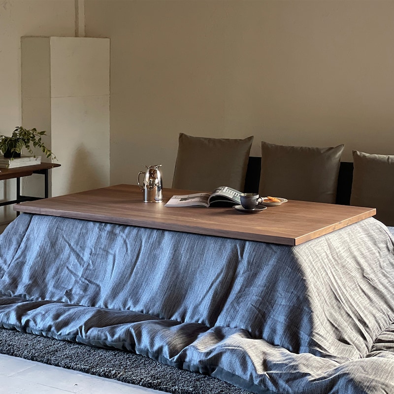 使用イメージ　ウォルナット/幅150cm　※こたつ布団は付属しておりません。