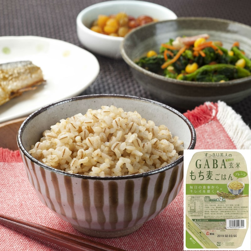 電子レンジで2分！ＧＡＢＡ玄米ともちもち食感のもち麦を混ぜた食品添加物不使用のレトルトごはん。