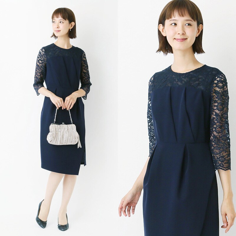 レース切替えフォーマルワンピース 結婚式 パーティに 東京ソワール Tokyo Soir 通販のベルメゾンネット