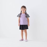 ラベンダー×ブラック／モデル身長107cm・サイズ110