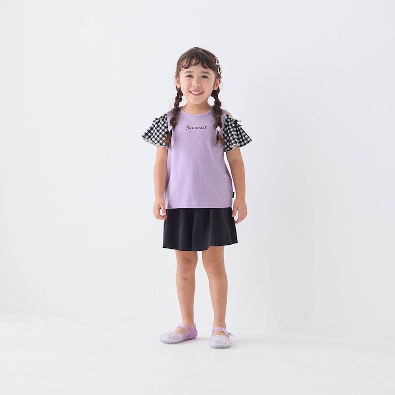 ラベンダー×ブラック／モデル身長107cm・サイズ110