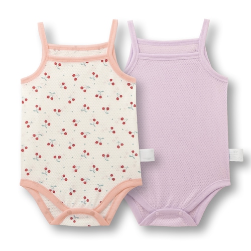 さらっと快適コットンメッシュキャミボディスーツ２枚セット 【ベビー服 新生児】