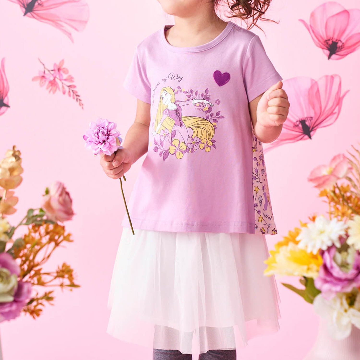 名札ココ半袖切替えTシャツ(選べるキャラクター)(ディズニー/Disney) 名札ココ半袖切替えTシャツ(選べるキャラクター)(ディズニー/Disney)