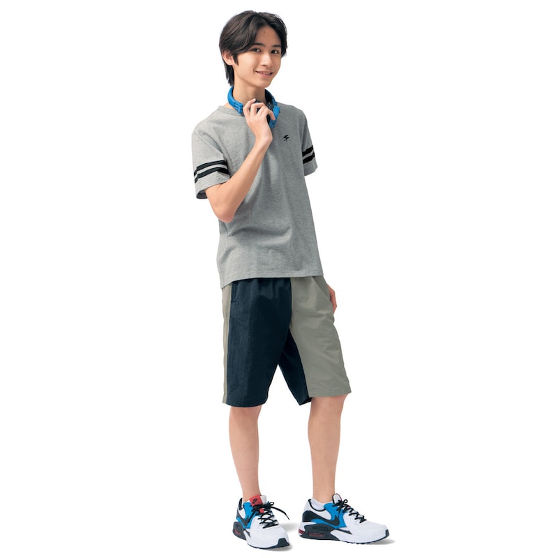 ブラック×グレー／モデル身長163cm・サイズ160