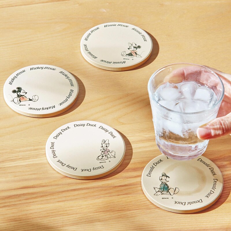 4枚セット 吸水性のあるセラミックコースター 選べるキャラクター ディズニー Disney 通販のベルメゾンネット