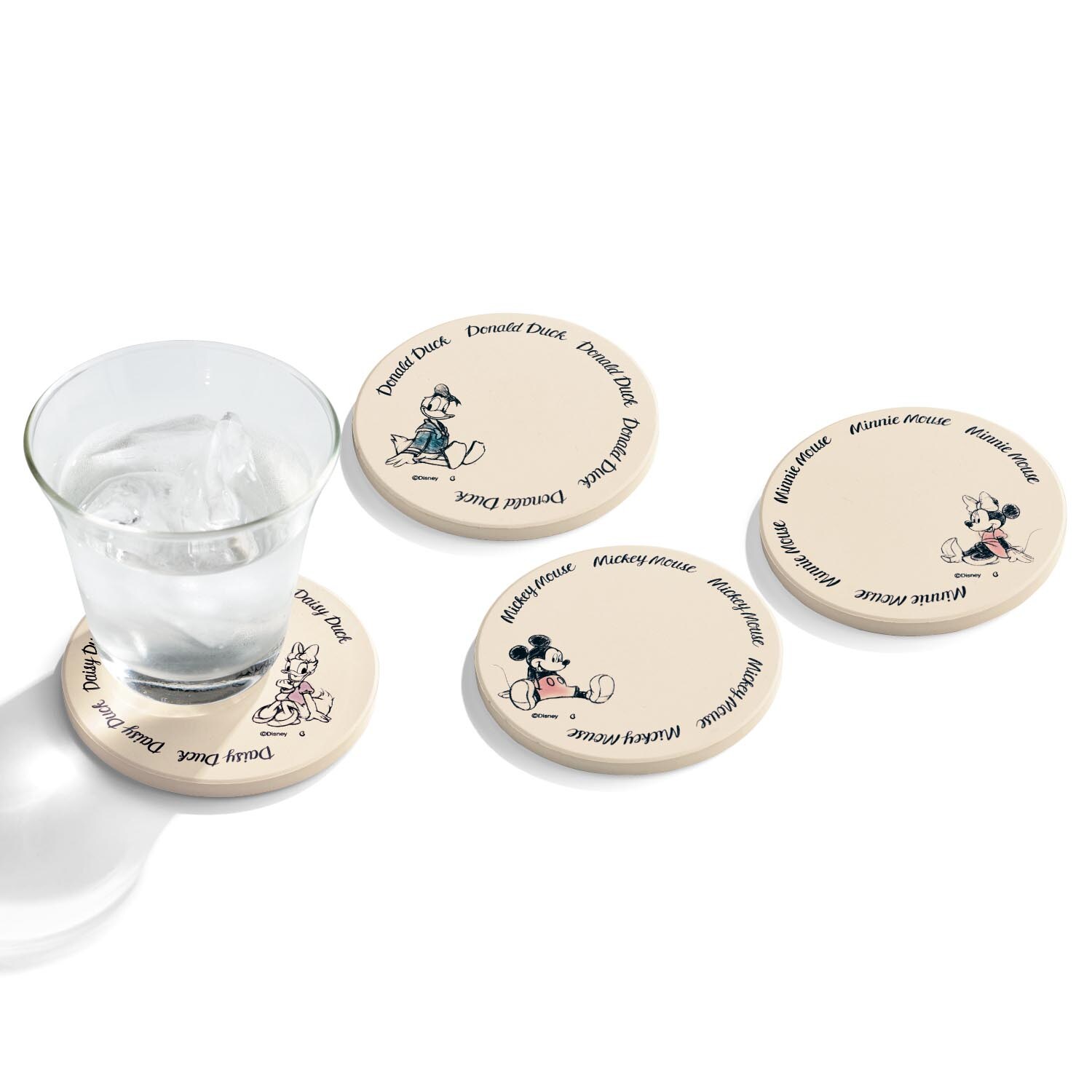 4枚セット 吸水性のあるセラミックコースター 選べるキャラクター ディズニー Disney 通販のベルメゾンネット