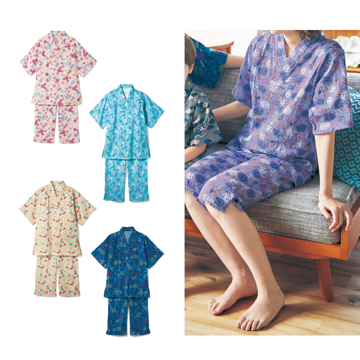 綿100 ダブルガーゼかぶり甚平パジャマ 選べるキャラクター ディズニー Disney 通販のベルメゾンネット 綿100 ダブルガーゼかぶり甚平パジャマ 選べるキャラクター ディズニー Disney 通販のベルメゾンネット