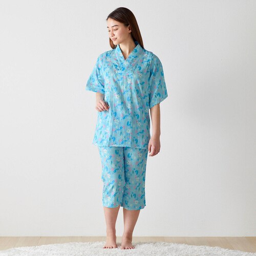 【8月17日までタイムセール】 綿１００％ダブルガーゼかぶり甚平パジャマ（選べるキャラクター）