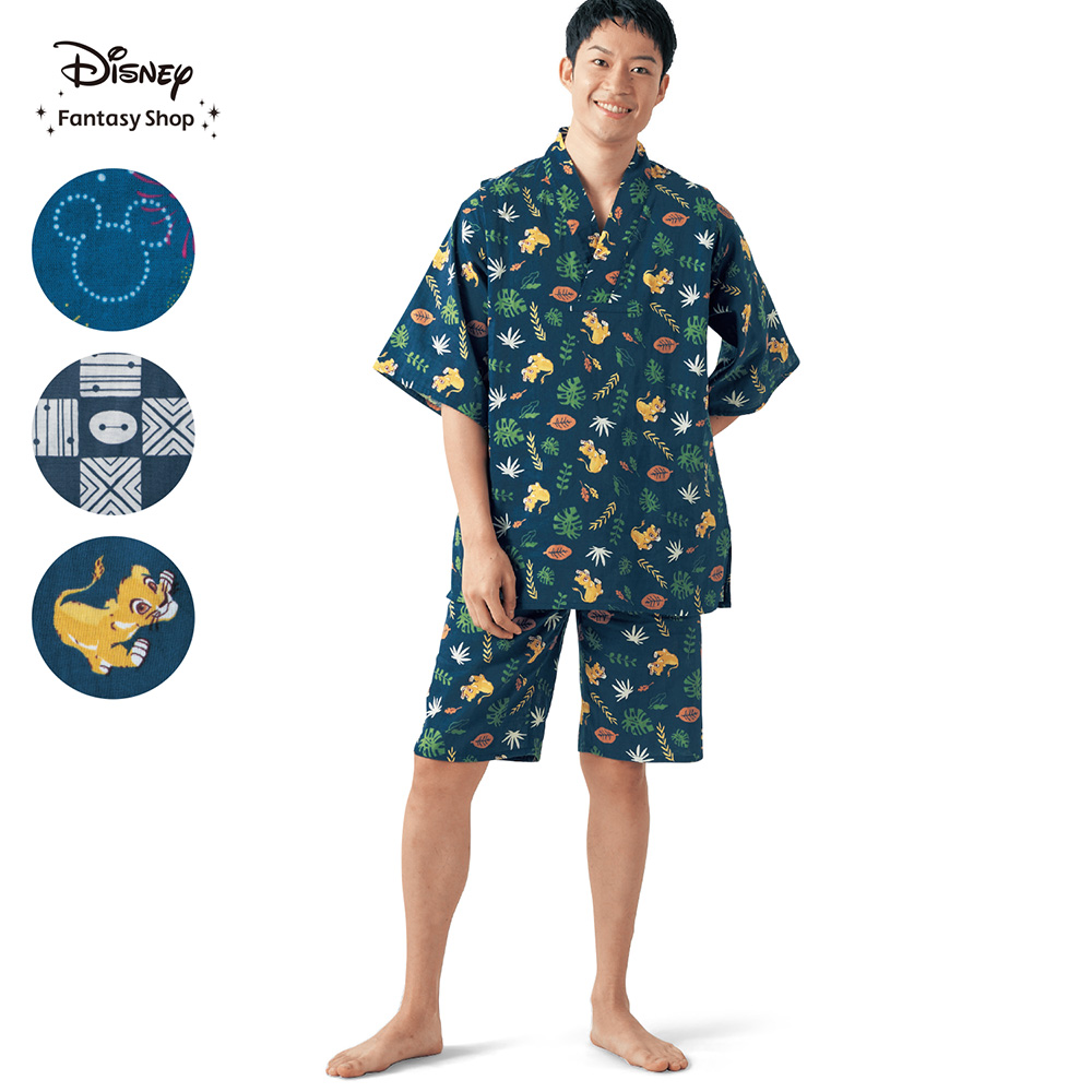 メンズダブルガーゼかぶり甚平パジャマ(選べるキャラクター) メンズダブルガーゼかぶり甚平パジャマ(選べるキャラクター)