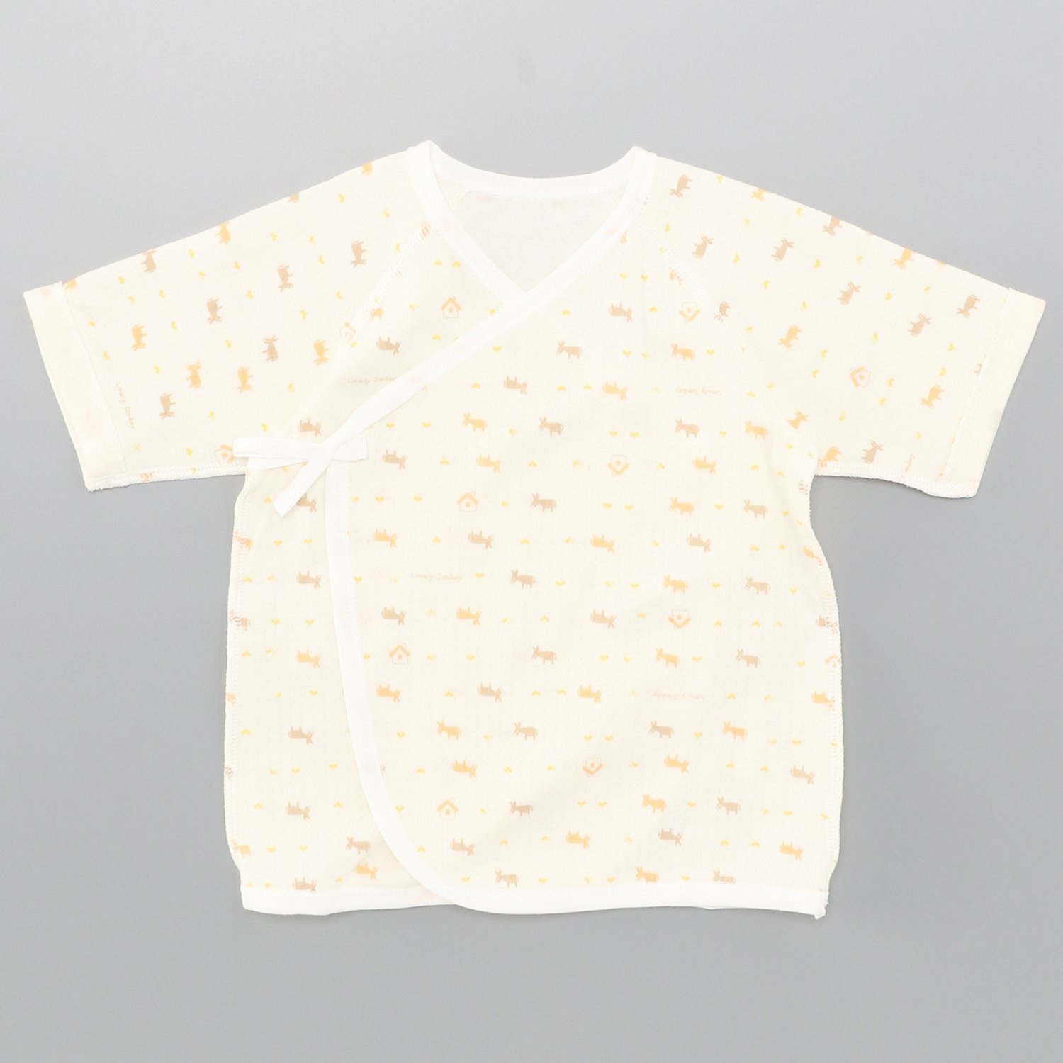 【ベルメゾン】エアニットロバ柄短肌着【新生児・ベビー肌着】