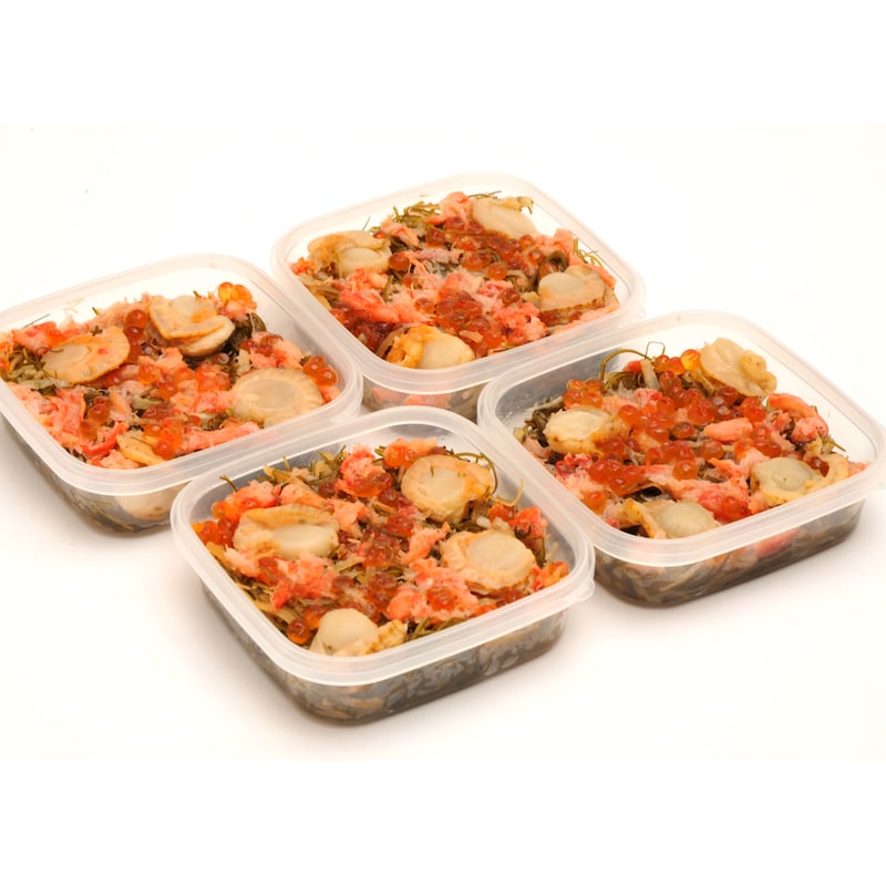 酒の肴、ご飯のおかず、ご飯にのせて海鮮松前漬丼にしても美味しく召し上がれます。